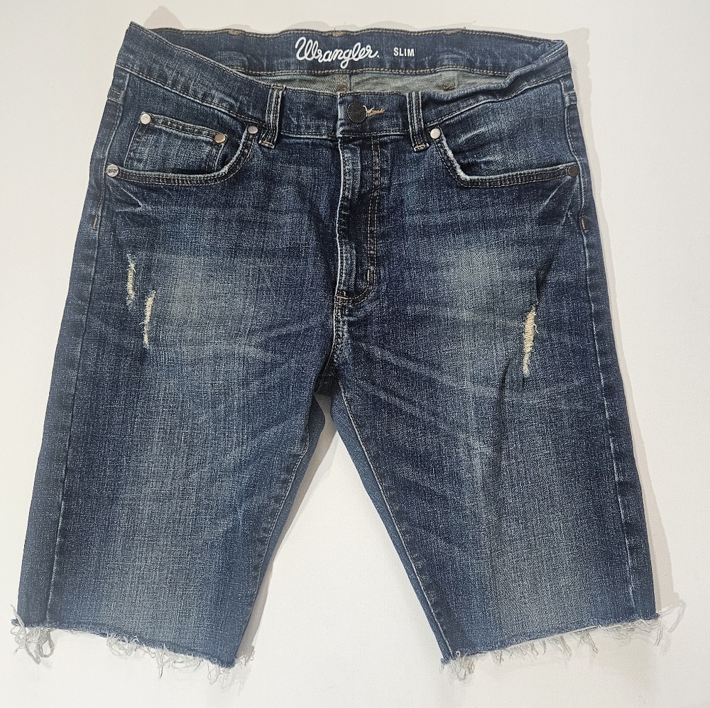 Wrangler‎ Jean Shorts Womens 34x22 Slim Fit High Rise Cutoff Jorts